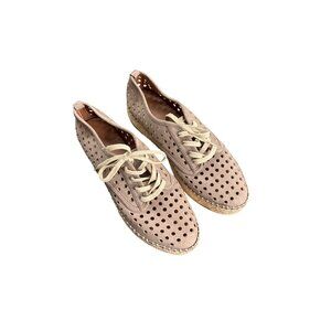 Indigo Rd. Women's Irlaney Taupe Perforated Platform Espadrille Shoes 7.5
